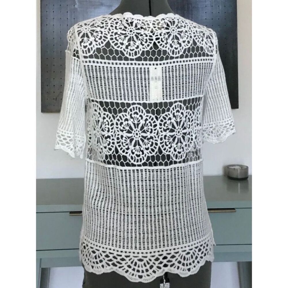 NEW James Coviello For Anthropolgie Women’s XS Lace Top - Picture 6 of 7